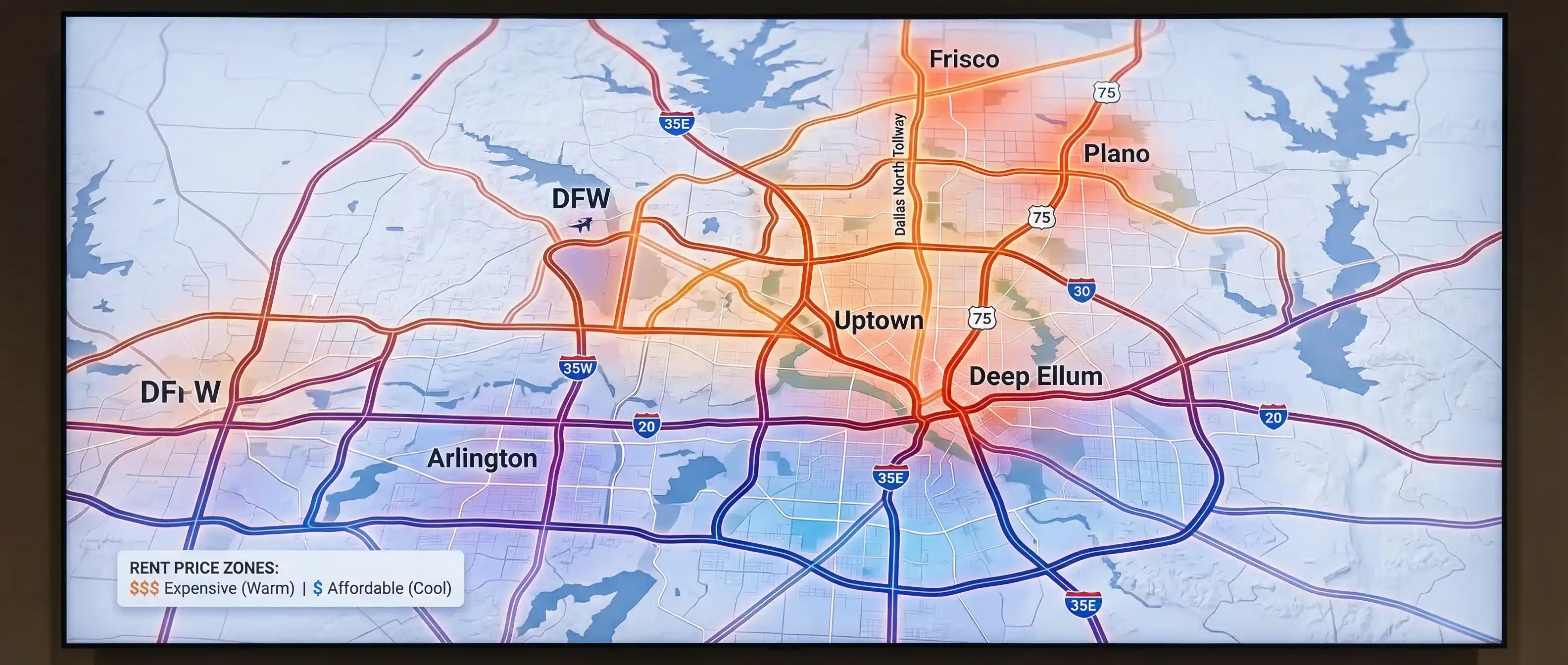 Dallas-Fort Worth rent price comparison chart by neighborhood area