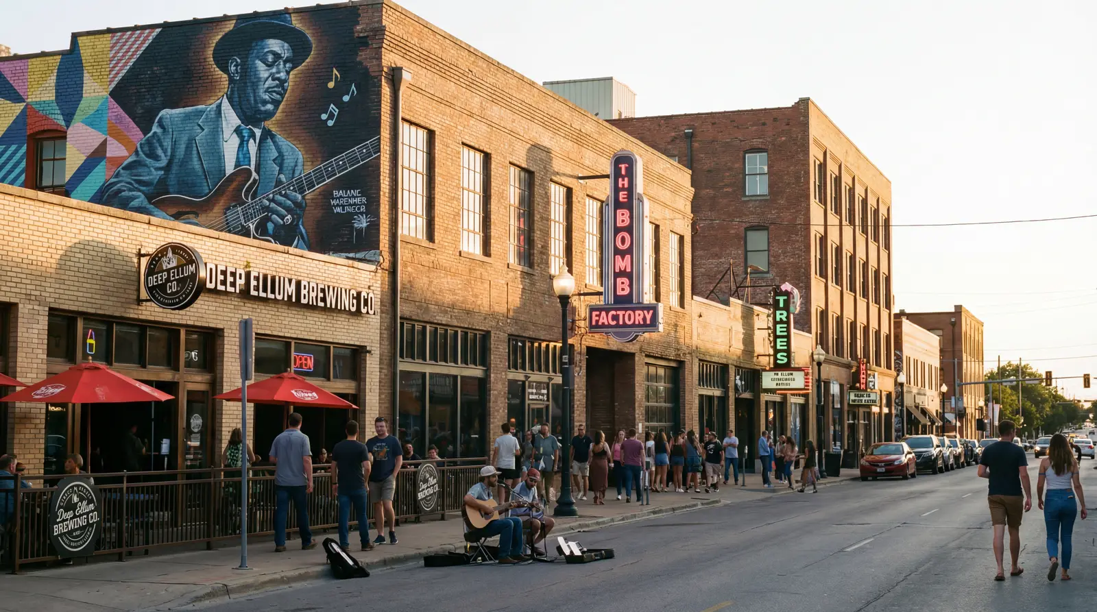 Deep Ellum neighborhood in Dallas Texas — residential streetscape and community