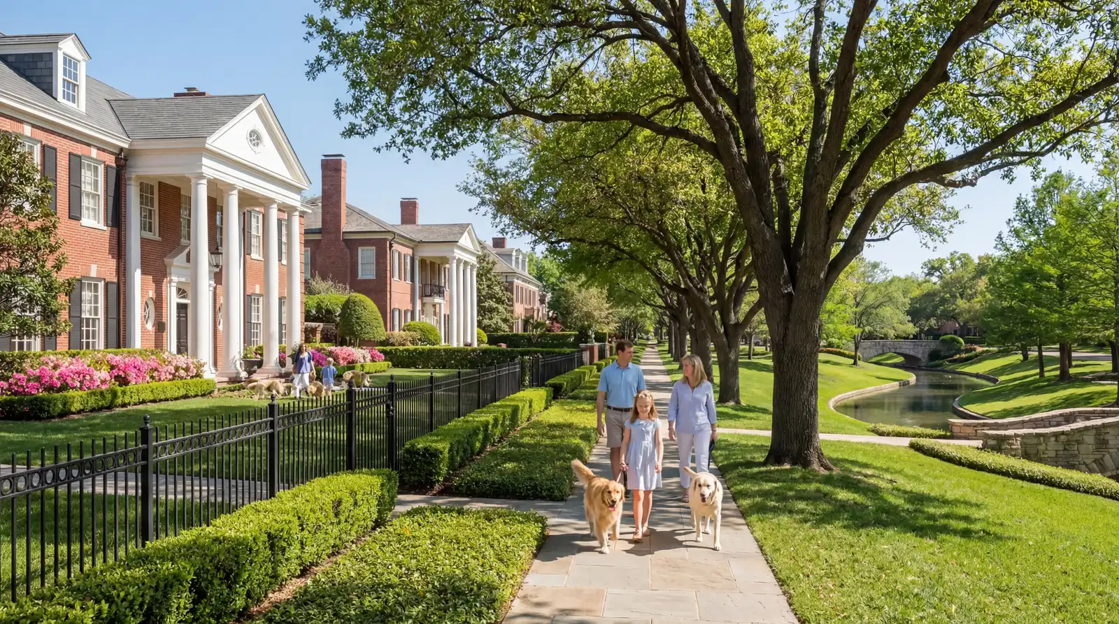 Park Cities (Highland Park + University Park) neighborhood in Dallas Texas — residential streetscape and community