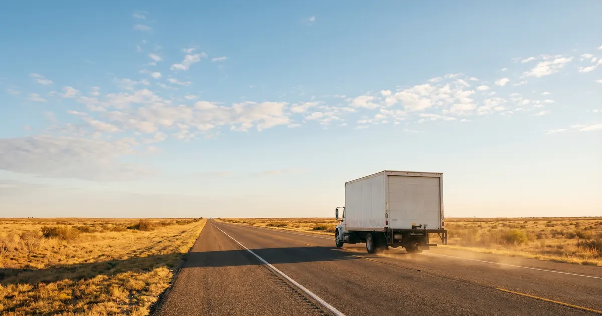 Moving from Chicago to Austin — moving truck on Texas highway