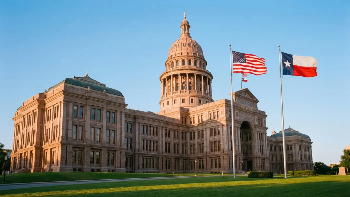 Texas State Capitol building in Austin — the constitutional home of the state income tax ban